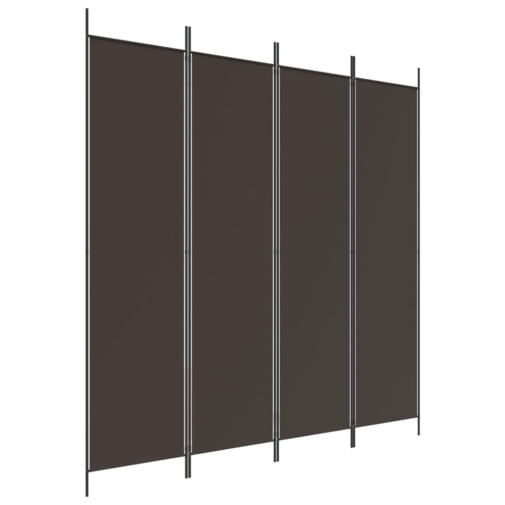 Kamerscherm Met 4 Panelen Stof 200 x 200 cm Bruin