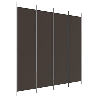 Kamerscherm Met 4 Panelen Stof 200 x 200 cm Bruin