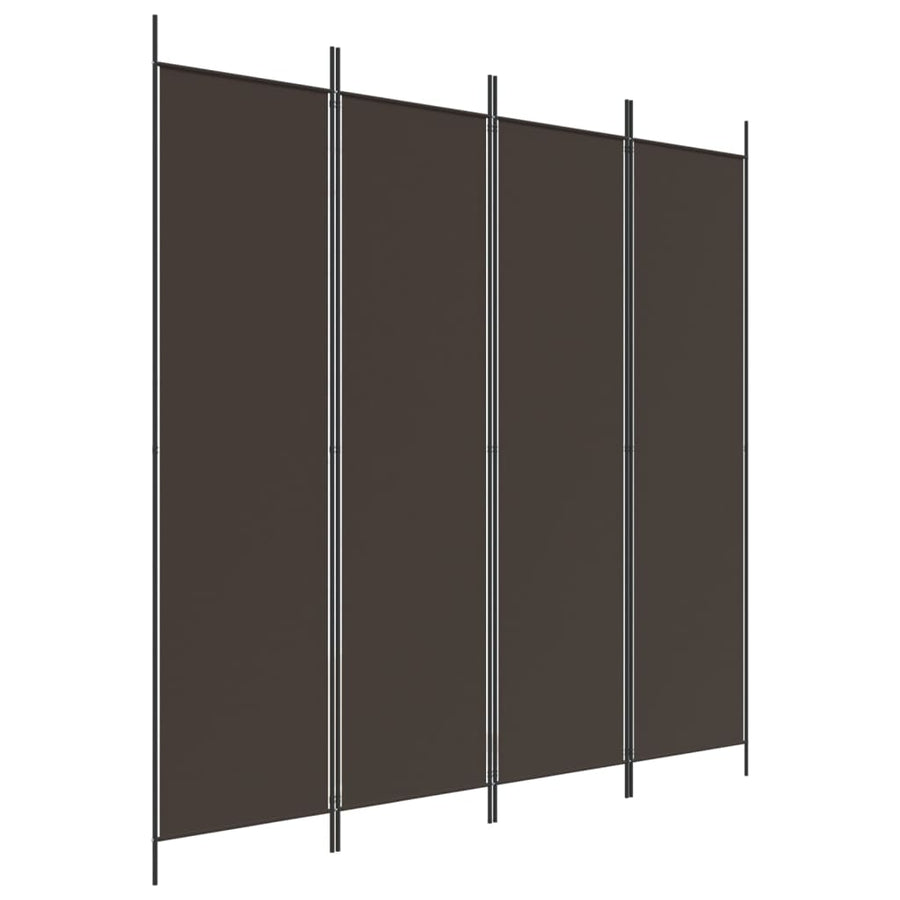 Kamerscherm Met 4 Panelen Stof 200 x 200 cm Bruin
