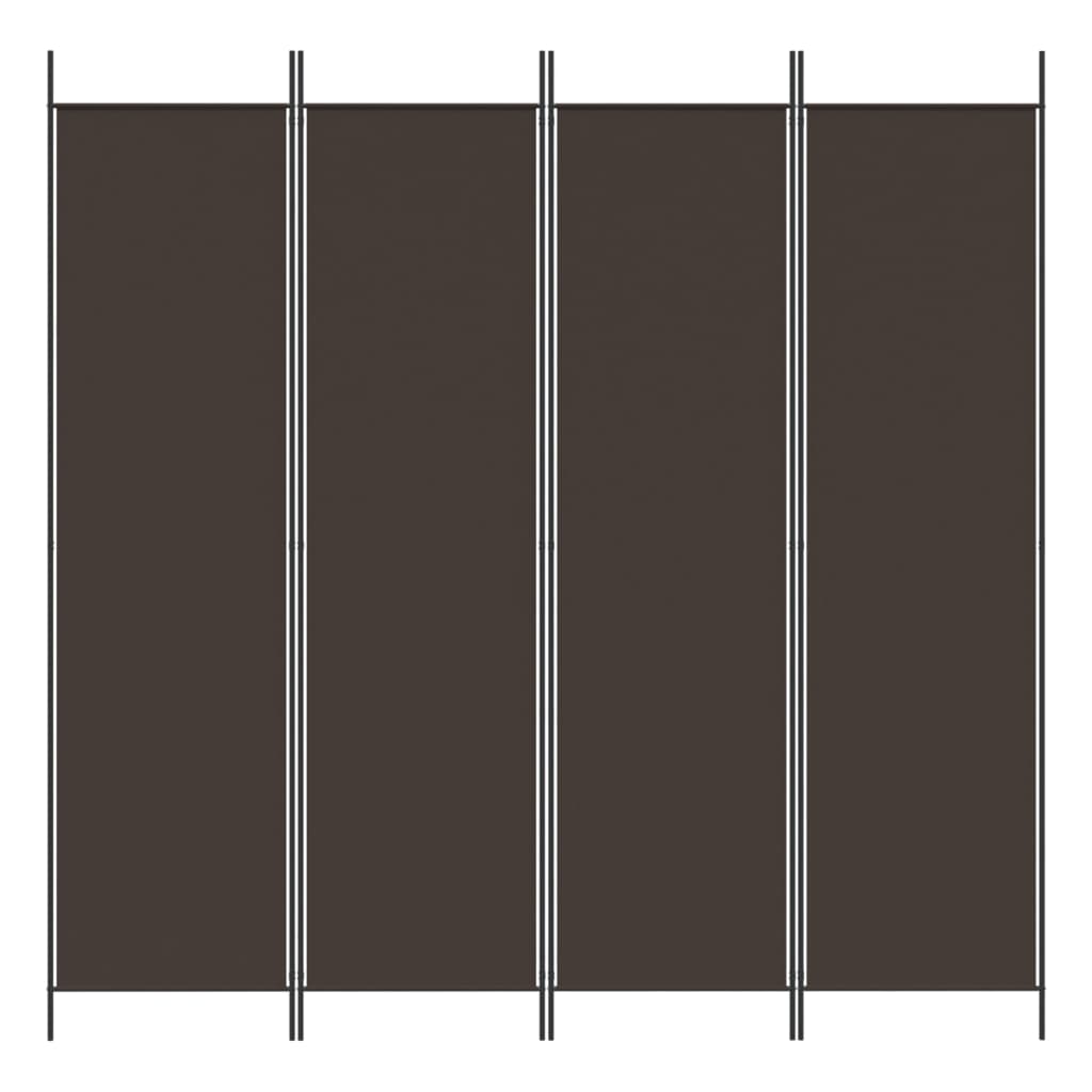 Kamerscherm Met 4 Panelen Stof 200 x 200 cm Bruin