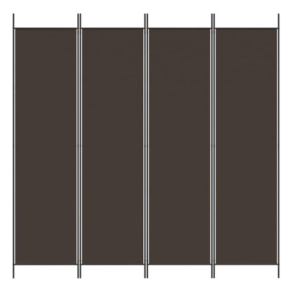 Kamerscherm Met 4 Panelen Stof 200 x 200 cm Bruin