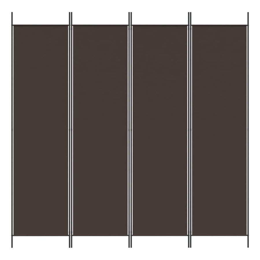 Kamerscherm Met 4 Panelen Stof 200 x 200 cm Bruin