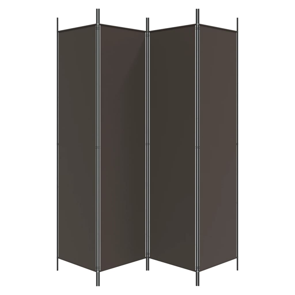 Kamerscherm Met 4 Panelen Stof 200 x 200 cm Bruin