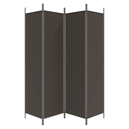 Kamerscherm Met 4 Panelen Stof 200 x 200 cm Bruin