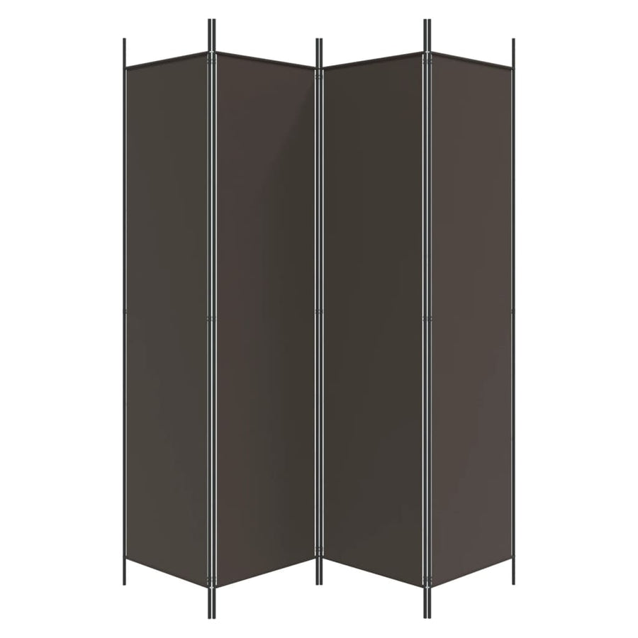 Kamerscherm Met 4 Panelen Stof 200 x 200 cm Bruin