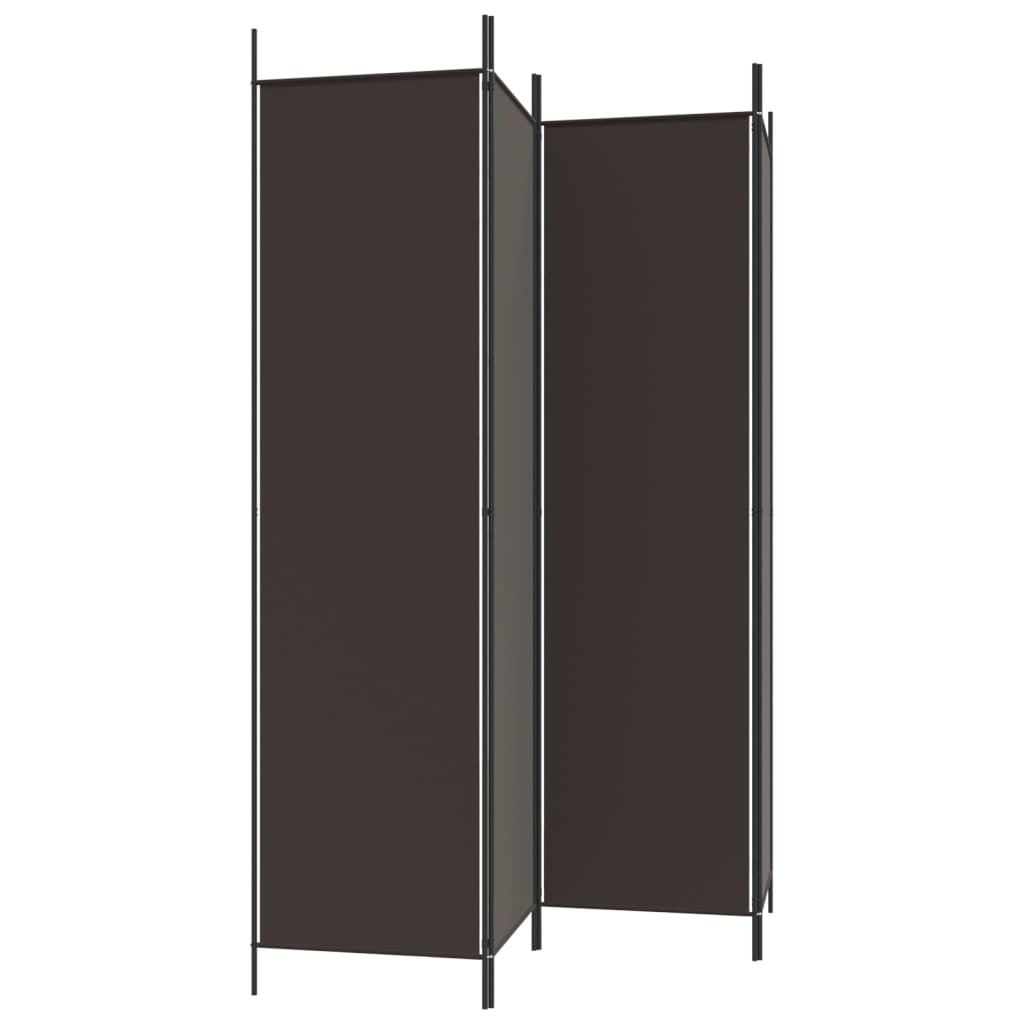 Kamerscherm Met 4 Panelen Stof 200 x 200 cm Bruin