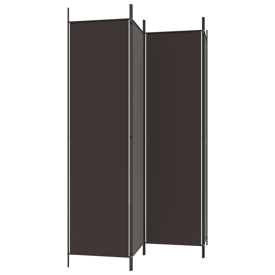 Kamerscherm Met 4 Panelen Stof 200 x 200 cm Bruin