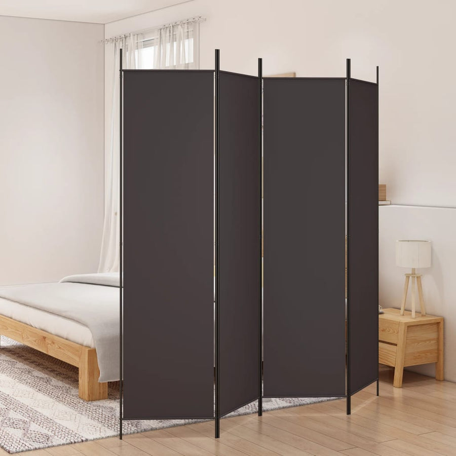 Kamerscherm Met 4 Panelen Stof 200 x 200 cm Bruin