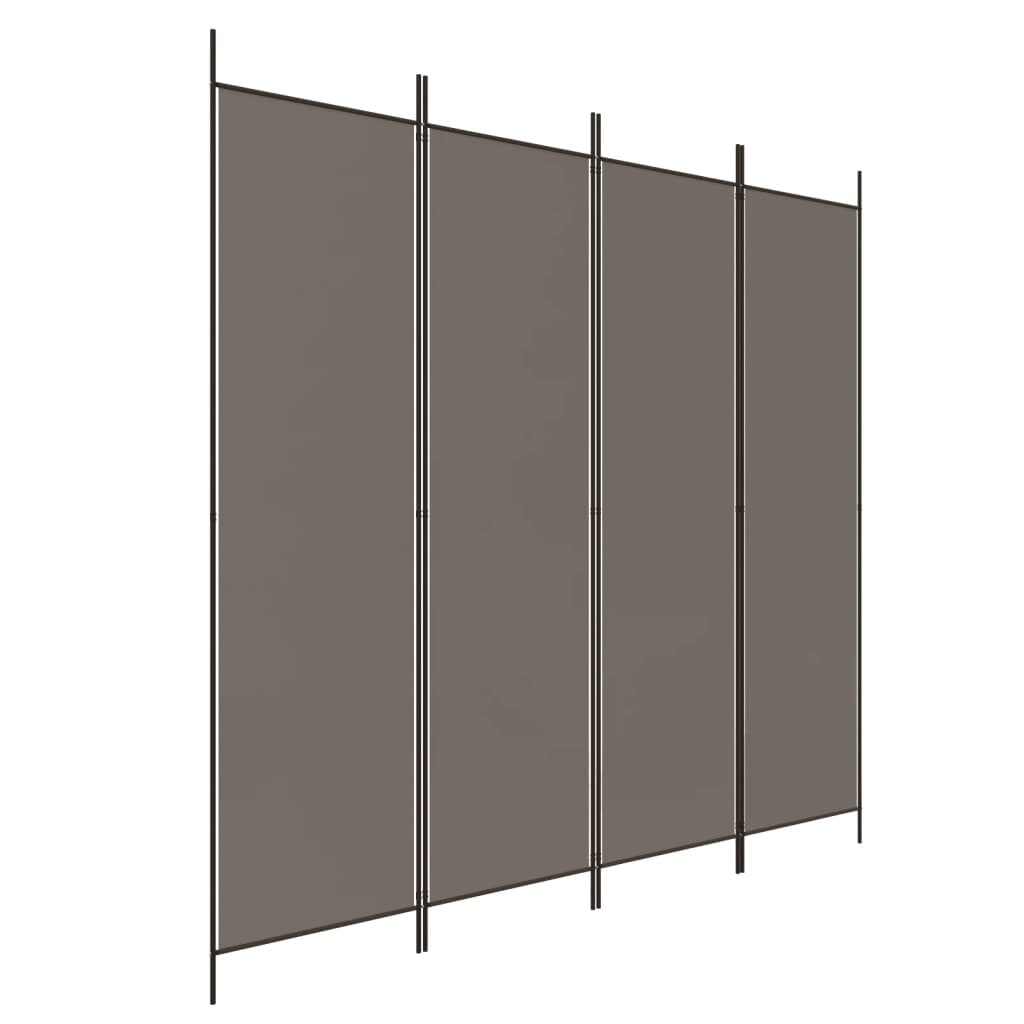 Kamerscherm Met 4 Panelen 200X200 Cm Stof Antracietkleurig