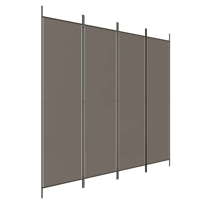 Kamerscherm Met 4 Panelen 200X200 Cm Stof Antracietkleurig