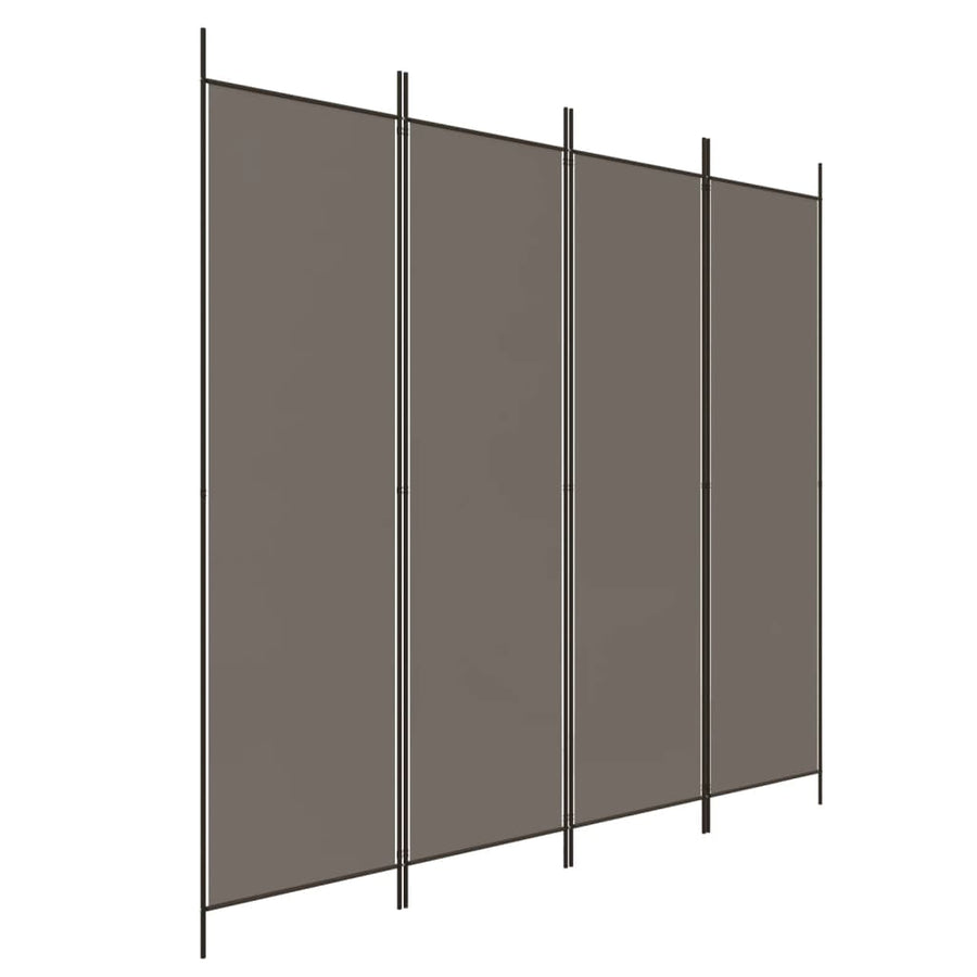 Kamerscherm Met 4 Panelen 200X200 Cm Stof Antracietkleurig