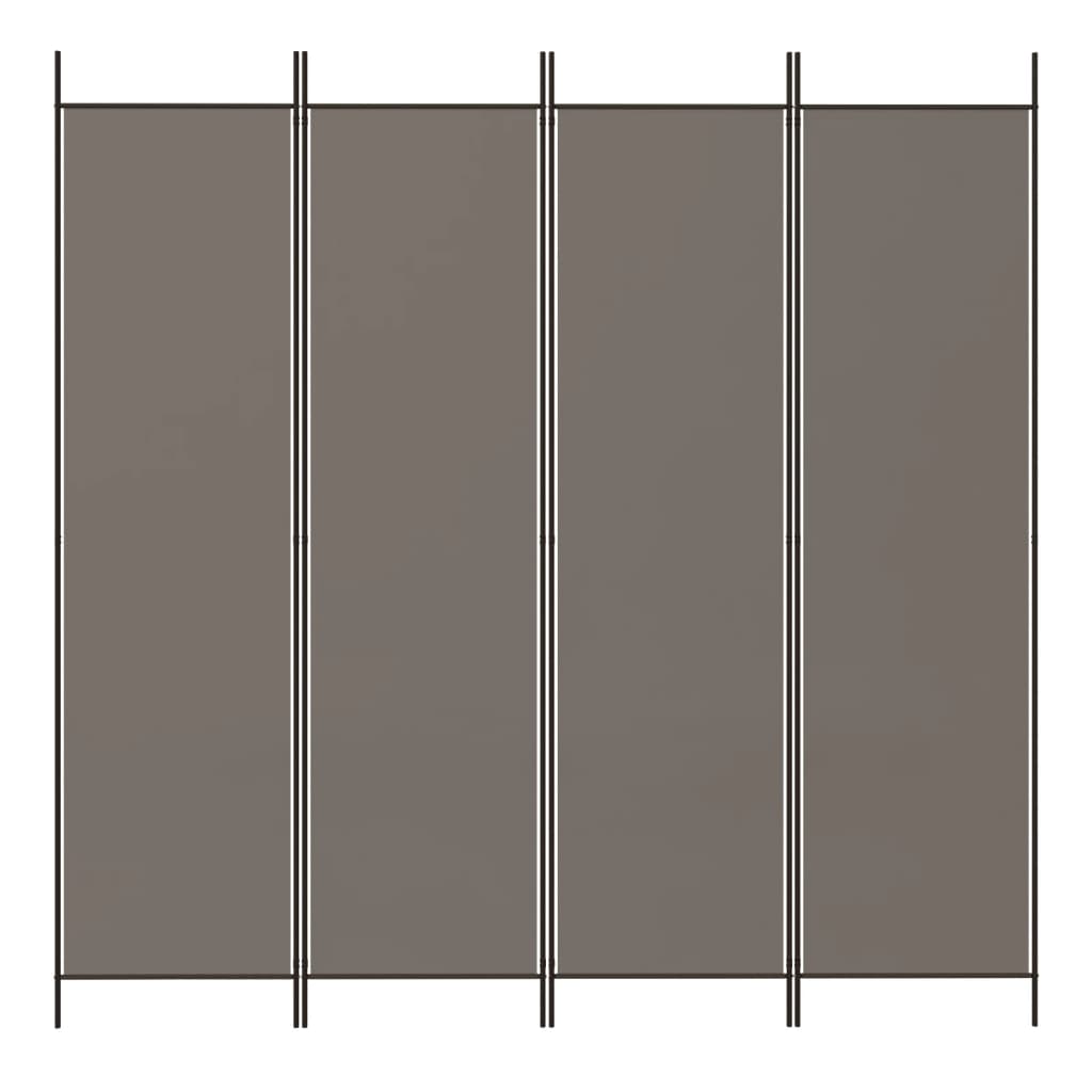 Kamerscherm Met 4 Panelen 200X200 Cm Stof Antracietkleurig