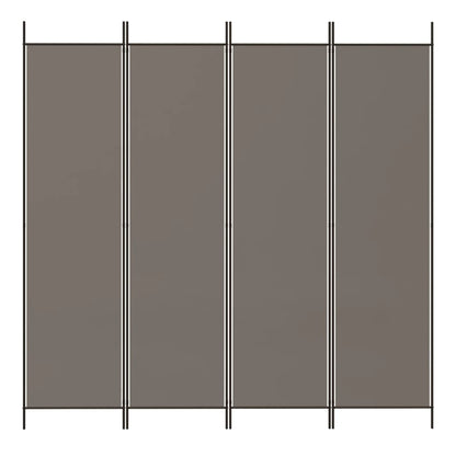 Kamerscherm Met 4 Panelen 200X200 Cm Stof Antracietkleurig