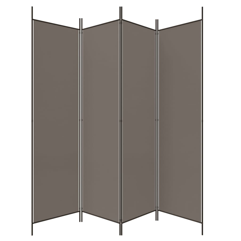 Kamerscherm Met 4 Panelen 200X200 Cm Stof Antracietkleurig