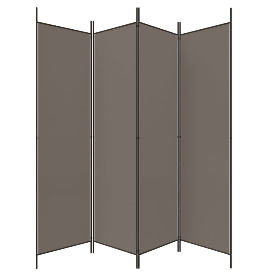 Kamerscherm Met 4 Panelen 200X200 Cm Stof Antracietkleurig