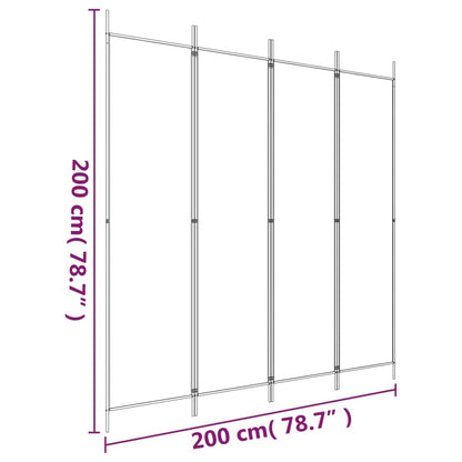 Kamerscherm Met 4 Panelen 200X200 Cm Stof Antracietkleurig