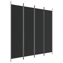 Kamerscherm Met 4 Panelen 200X200 Cm Stof Zwart