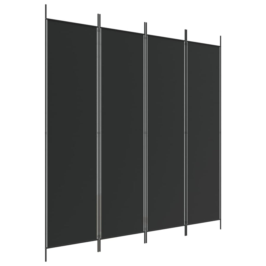 Kamerscherm Met 4 Panelen 200X200 Cm Stof Zwart