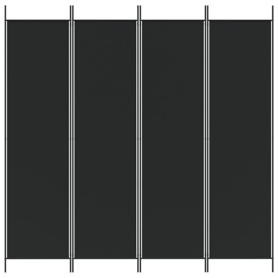 Kamerscherm Met 4 Panelen 200X200 Cm Stof Zwart