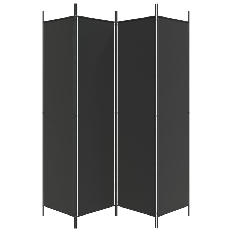 Kamerscherm Met 4 Panelen 200X200 Cm Stof Zwart