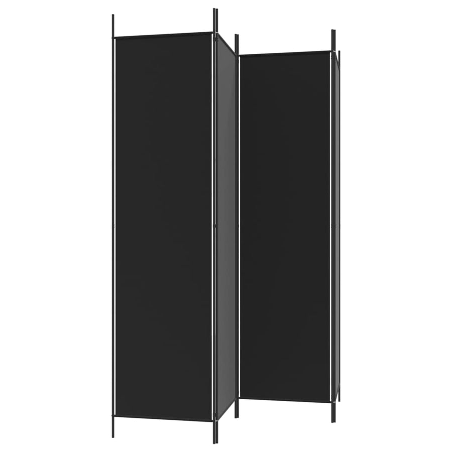 Kamerscherm Met 4 Panelen 200X200 Cm Stof Zwart