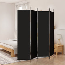 Kamerscherm Met 4 Panelen 200X200 Cm Stof Zwart