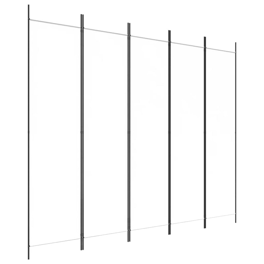 Kamerscherm Met 5 Panelen 250X200 Cm Stof Wit