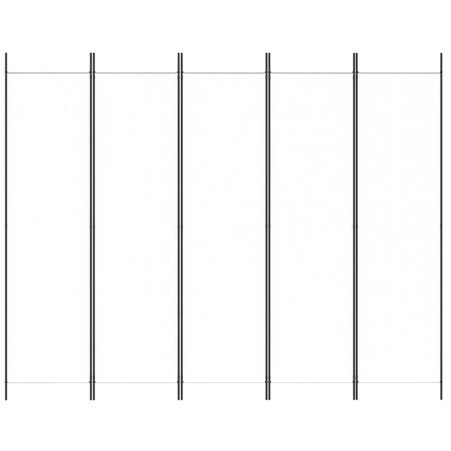 Kamerscherm Met 5 Panelen 250X200 Cm Stof Wit
