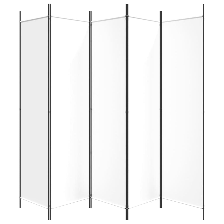 Kamerscherm Met 5 Panelen 250X200 Cm Stof Wit