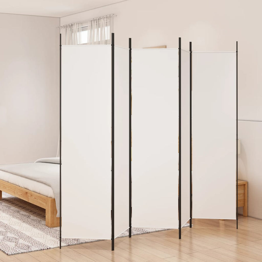 Kamerscherm Met 5 Panelen 250X200 Cm Stof Wit