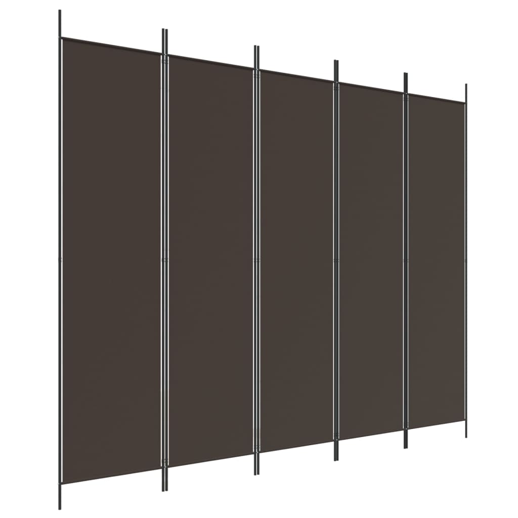 Kamerscherm Met 5 Panelen 250X200 Cm Stof Bruin
