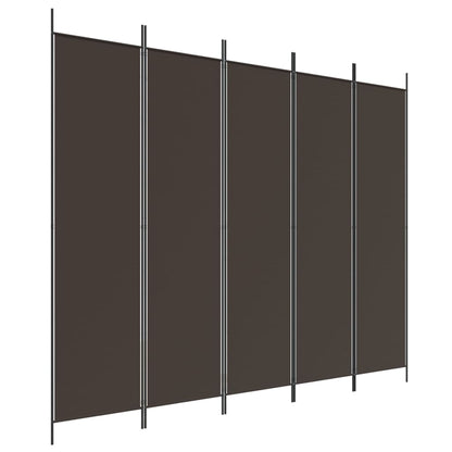 Kamerscherm Met 5 Panelen 250X200 Cm Stof Bruin