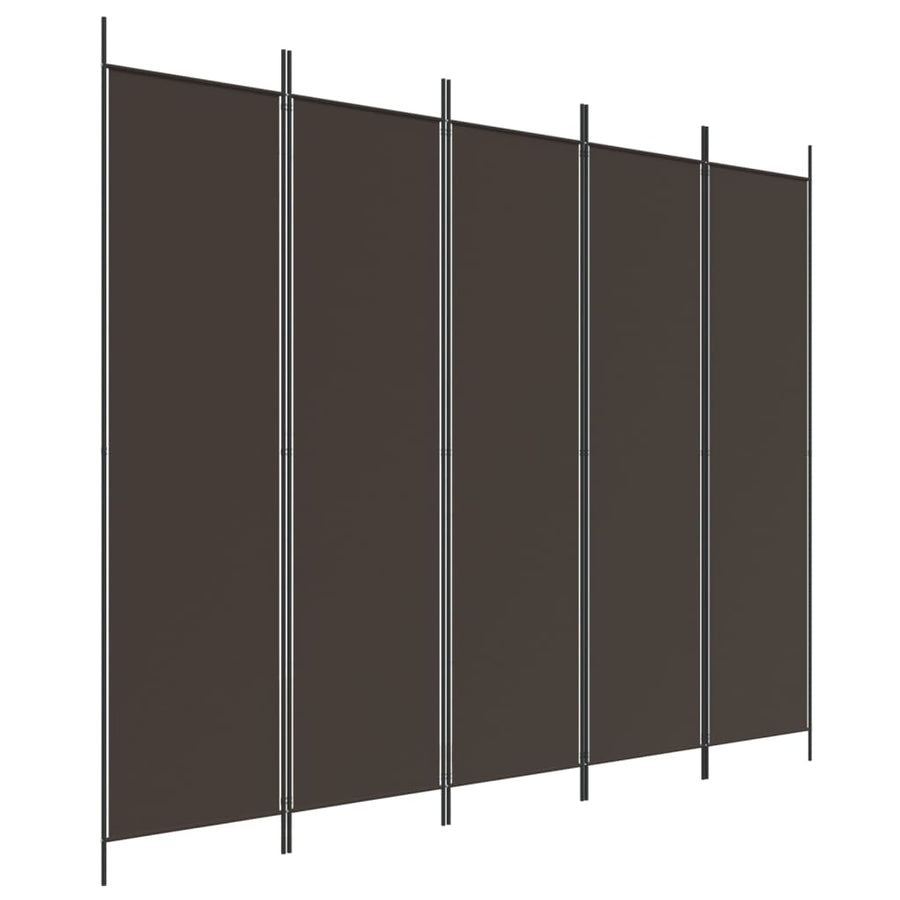 Kamerscherm Met 5 Panelen 250X200 Cm Stof Bruin