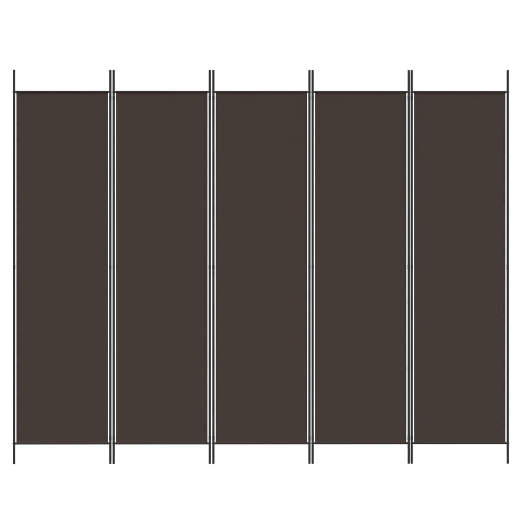Kamerscherm Met 5 Panelen 250X200 Cm Stof Bruin