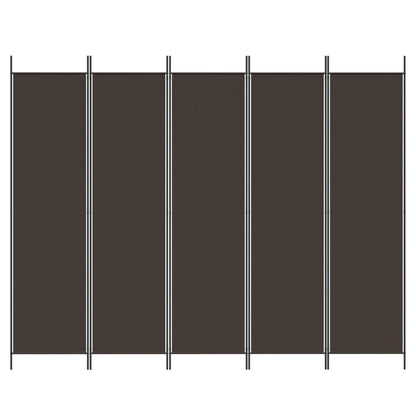 Kamerscherm Met 5 Panelen 250X200 Cm Stof Bruin