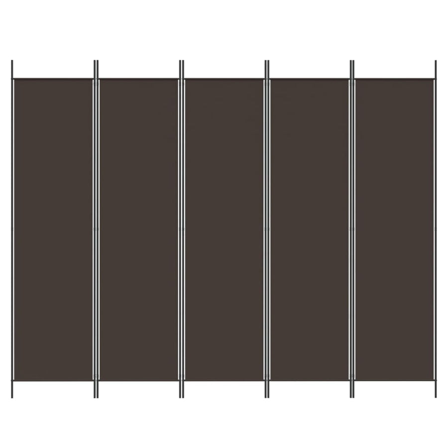 Kamerscherm Met 5 Panelen 250X200 Cm Stof Bruin