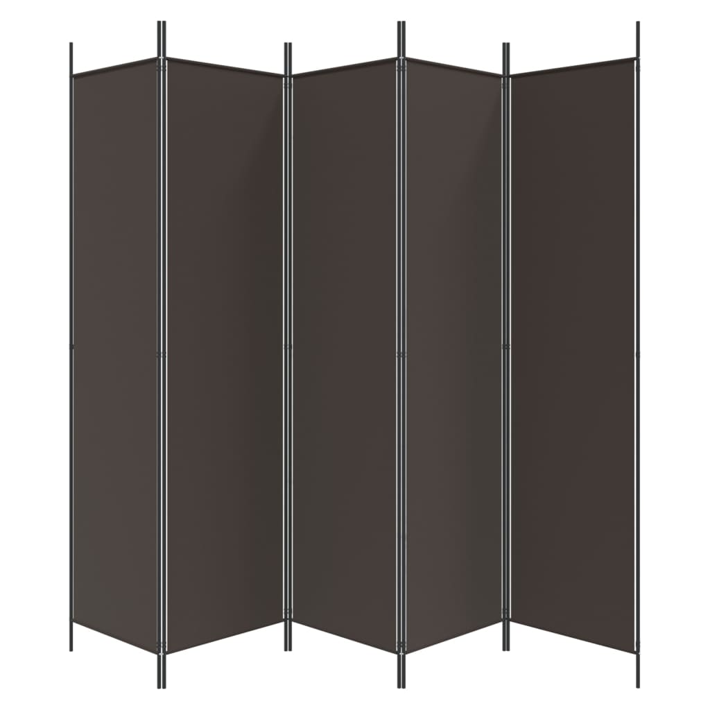 Kamerscherm Met 5 Panelen 250X200 Cm Stof Bruin