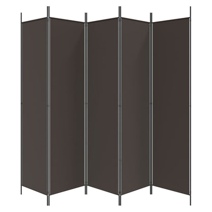 Kamerscherm Met 5 Panelen 250X200 Cm Stof Bruin