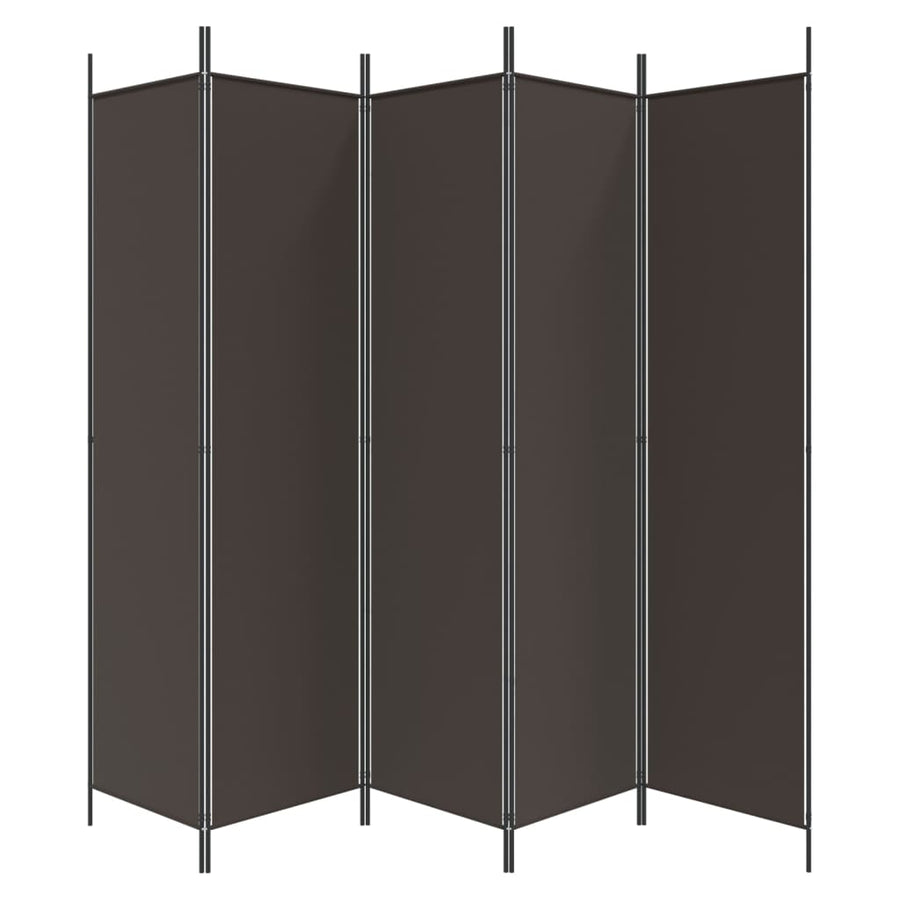 Kamerscherm Met 5 Panelen 250X200 Cm Stof Bruin