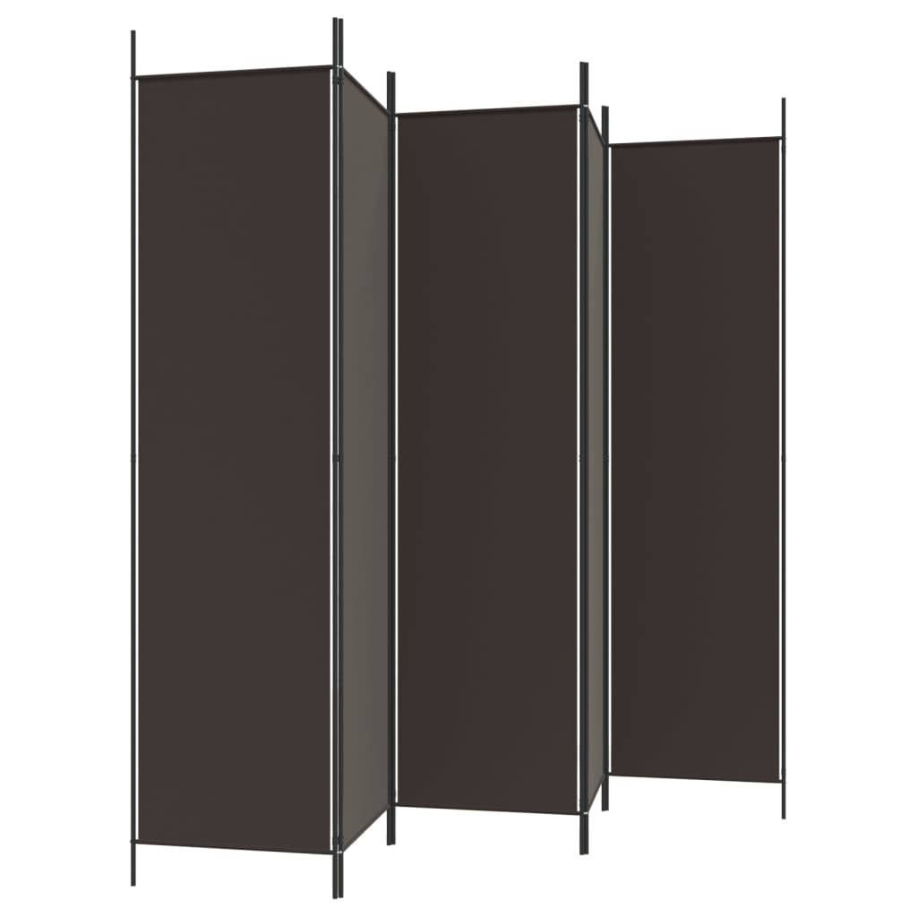 Kamerscherm Met 5 Panelen 250X200 Cm Stof Bruin