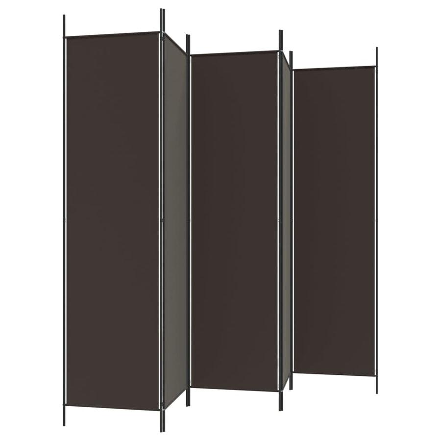 Kamerscherm Met 5 Panelen 250X200 Cm Stof Bruin