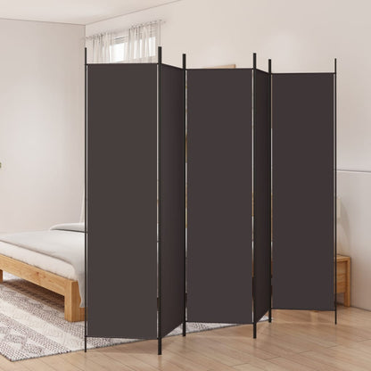 Kamerscherm Met 5 Panelen 250X200 Cm Stof Bruin
