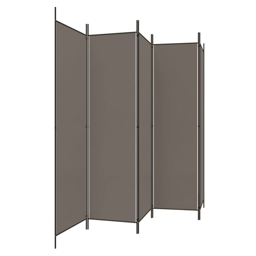 Kamerscherm Met 5 Panelen 300X200 Cm Stof Antracietkleurig