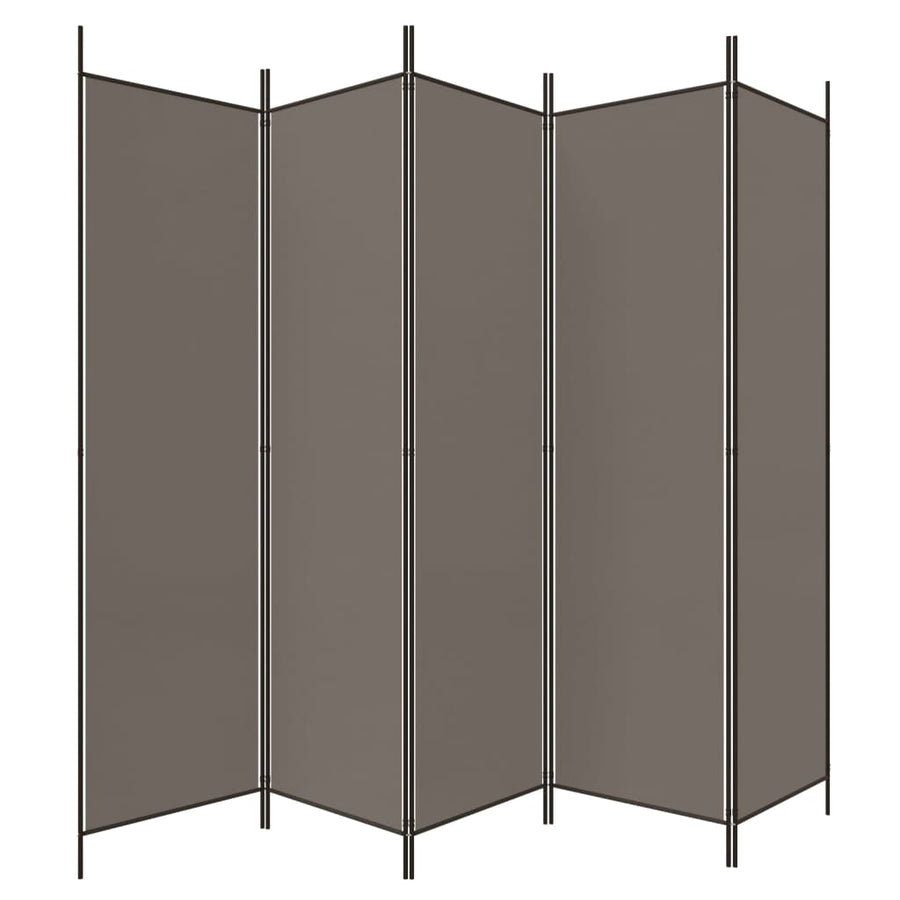 Kamerscherm Met 5 Panelen 300X200 Cm Stof Antracietkleurig