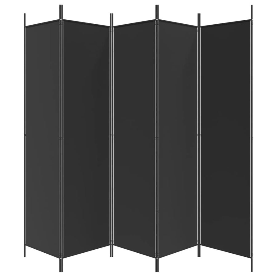 Kamerscherm Met 5 Panelen 250X200 Cm Stof Zwart