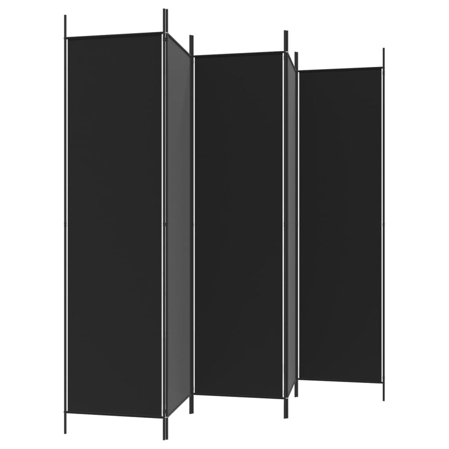 Kamerscherm Met 5 Panelen 250X200 Cm Stof Zwart
