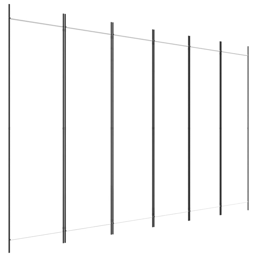 Kamerscherm Met 6 Panelen 300X200 Cm Stof Wit