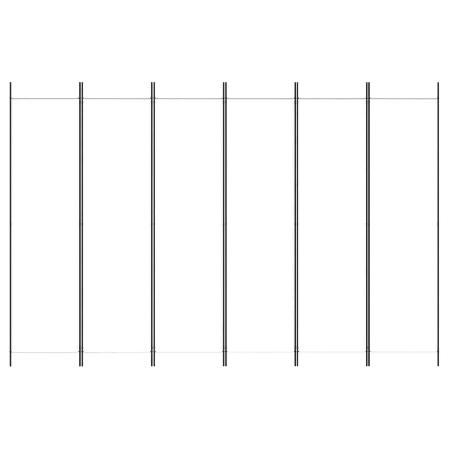 Kamerscherm Met 6 Panelen 300X200 Cm Stof Wit