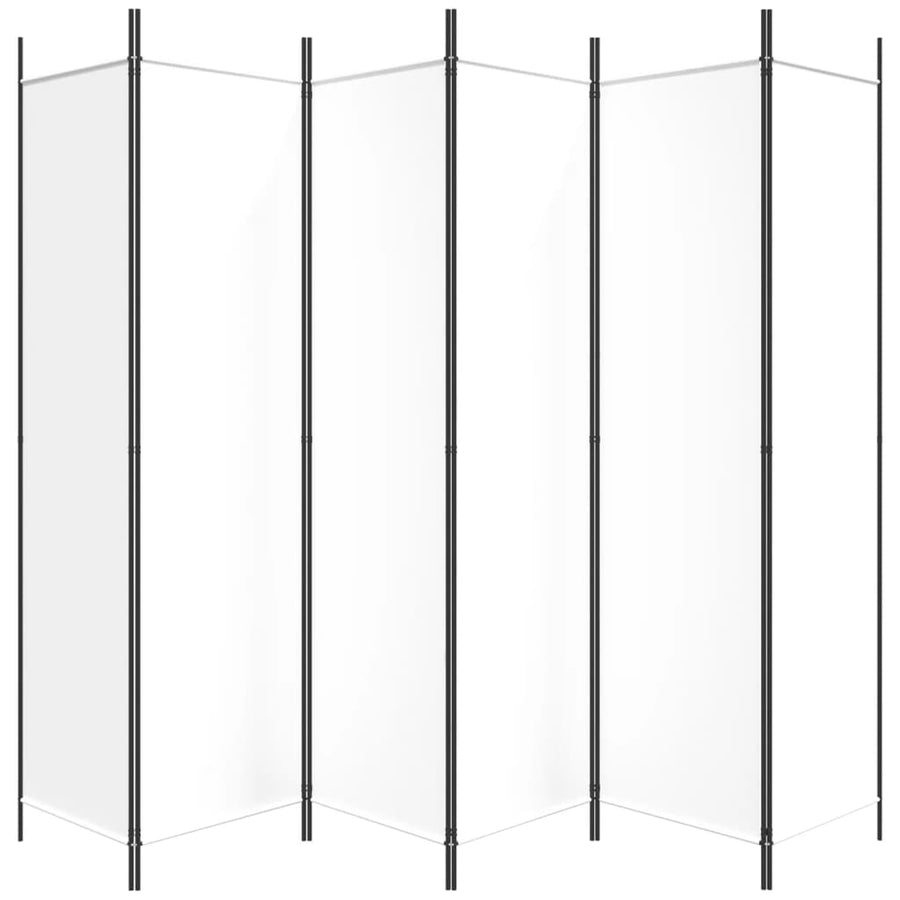 Kamerscherm Met 6 Panelen 300X200 Cm Stof Wit