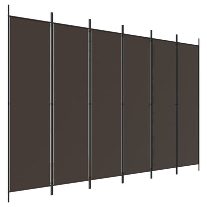 Kamerscherm Met 6 Panelen Stof 300 x 200 cm Bruin